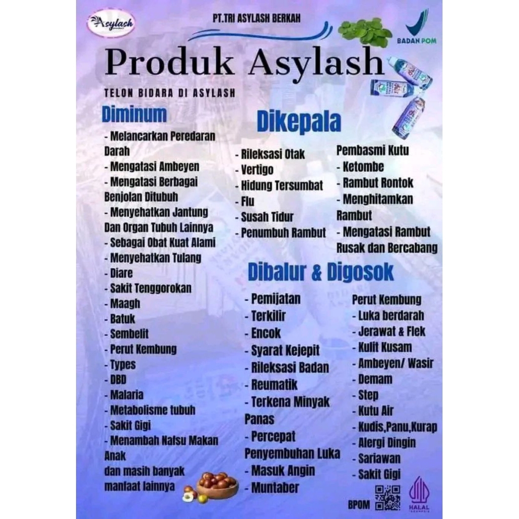 Minyak Telon Bidara Asylash Original Cocok Untuk Bayi - Lansia