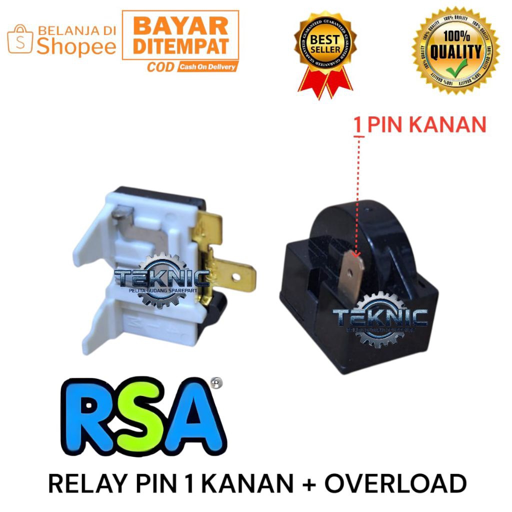 RELAY RSA SHOWCASE KULKAS 1 PINTU / PTC RELAY RSA OVERLOAD KULKAS 1 SET RSA