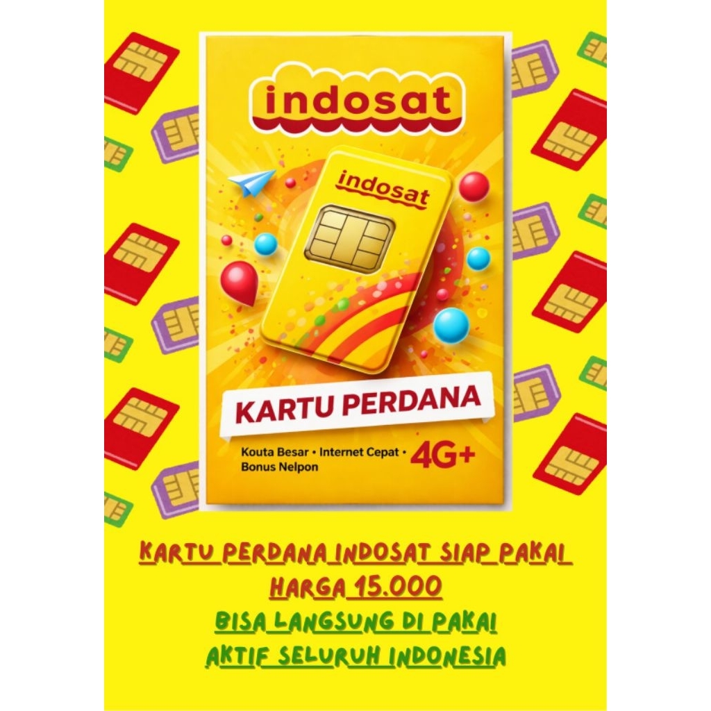 Kartu Perdana Indosat OK siap pakai exp 2027