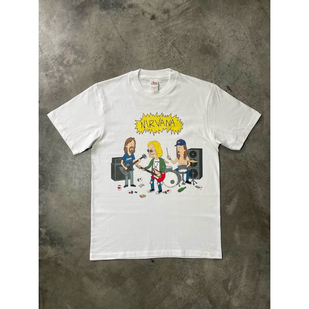 Kaos Band Bootleg Nirvana x Beavis & Butthead – Style Vintage 90s kamidibootleg