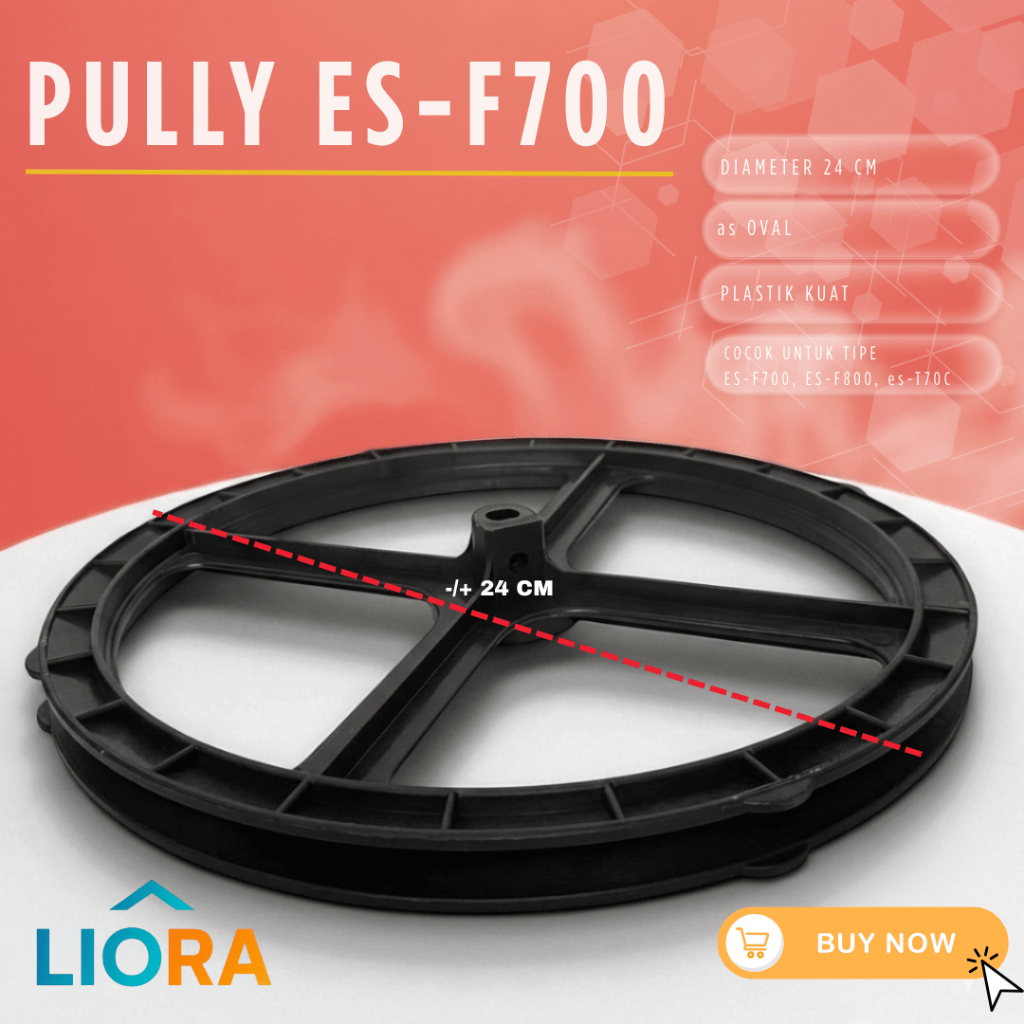 LIORA Pully Gearbox Mesin Cuci / Plastik Puli Gear Box Mesin Cuci diameter 24 cm