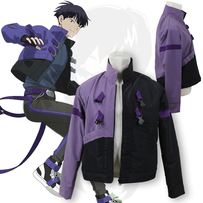 Soshiro Hoshina Purple Black Cyberpunk Kaiju No. 8 Jacket