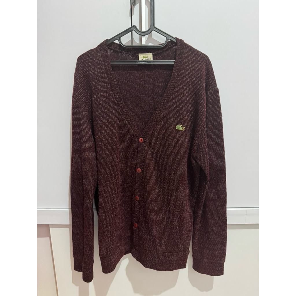 Lacoste Cardigan Knitting Preloved Maroon