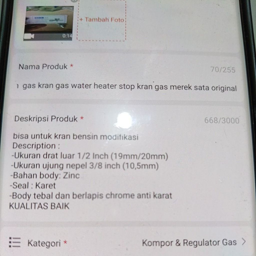 Kran Oven Gas Kran Stop Kran Gas Sata Merek Sata Original Kran Bensin Kran Serba Guna Kran Water