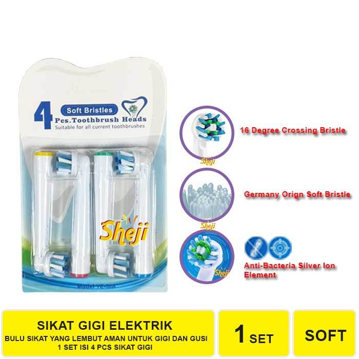 1 SET ISI 4 PCS PENGGANTI KEPALA SIKAT GIGI ORAL B