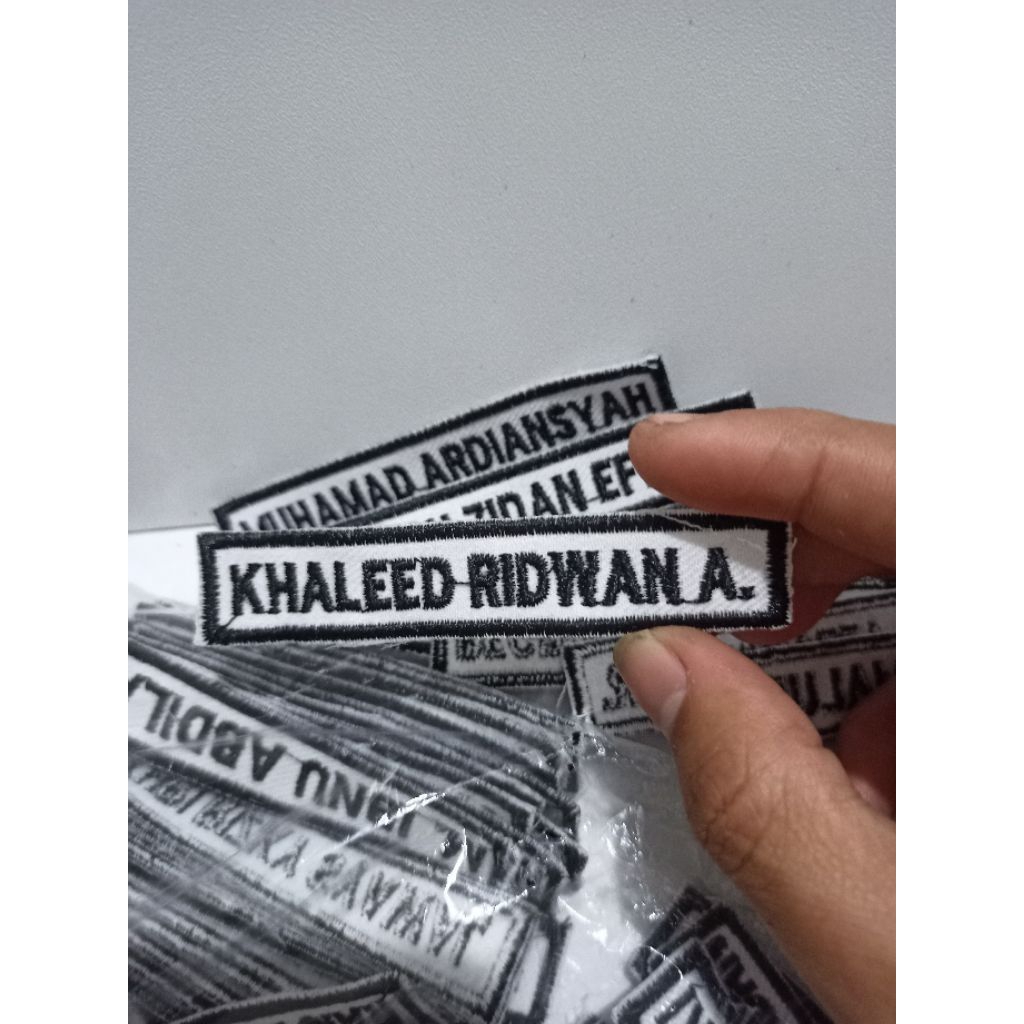 nama dada bordir / nama bordir rapih / bet nama