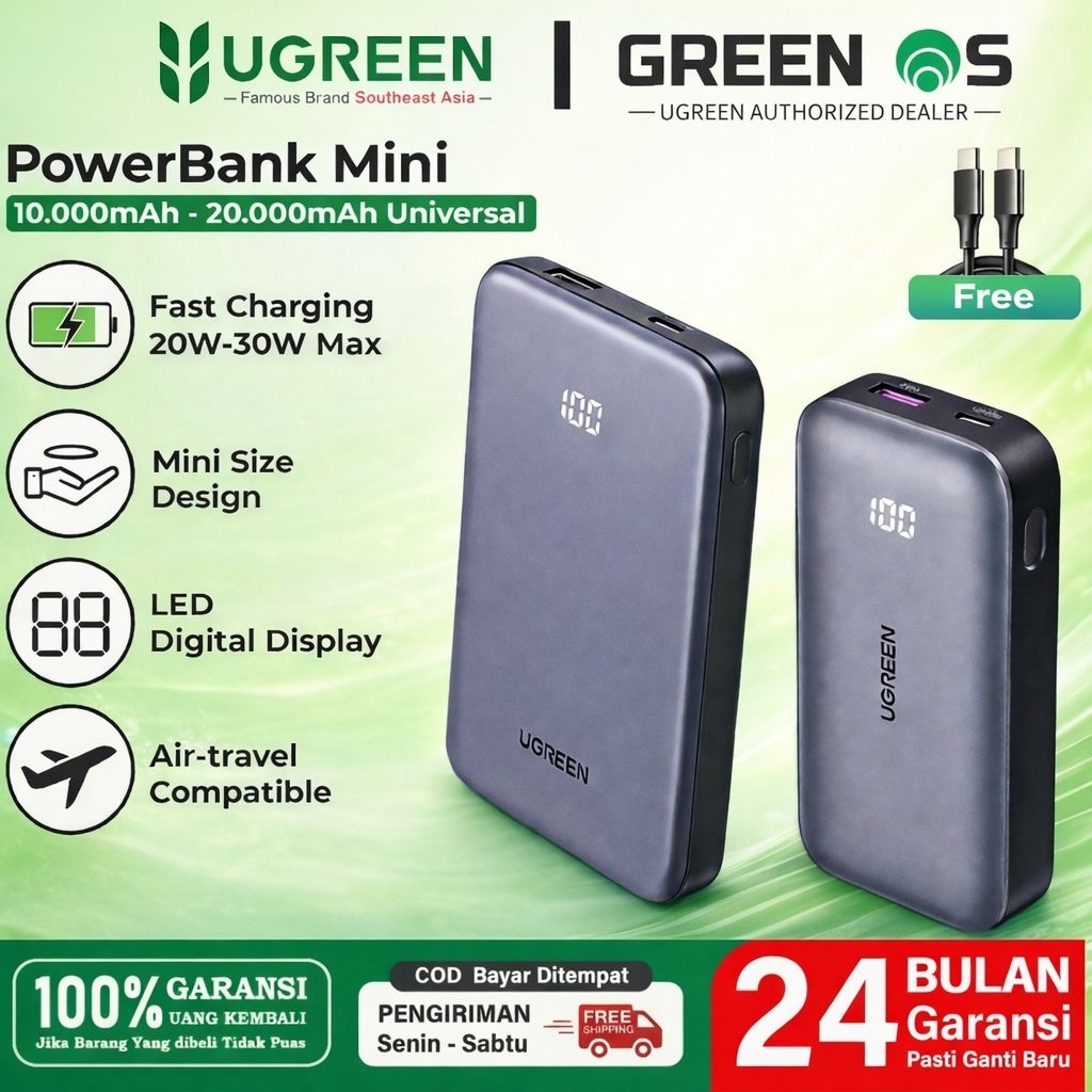Ugreen 10000mah Powerbank 20W 22.5W 30W QC 3.0 Fast Charging iPhone Samsung Huawei