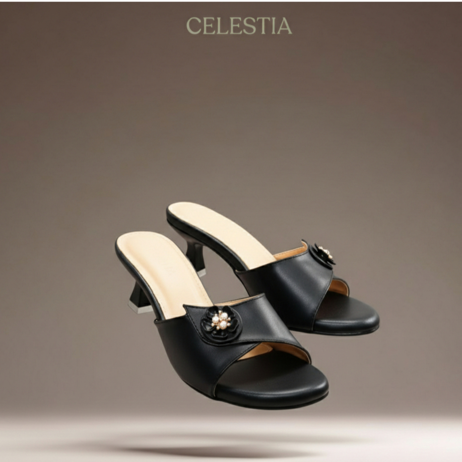 Celestia Sela – Sandal Wanita Heels Jepit Hak Stiletto 4 Cm