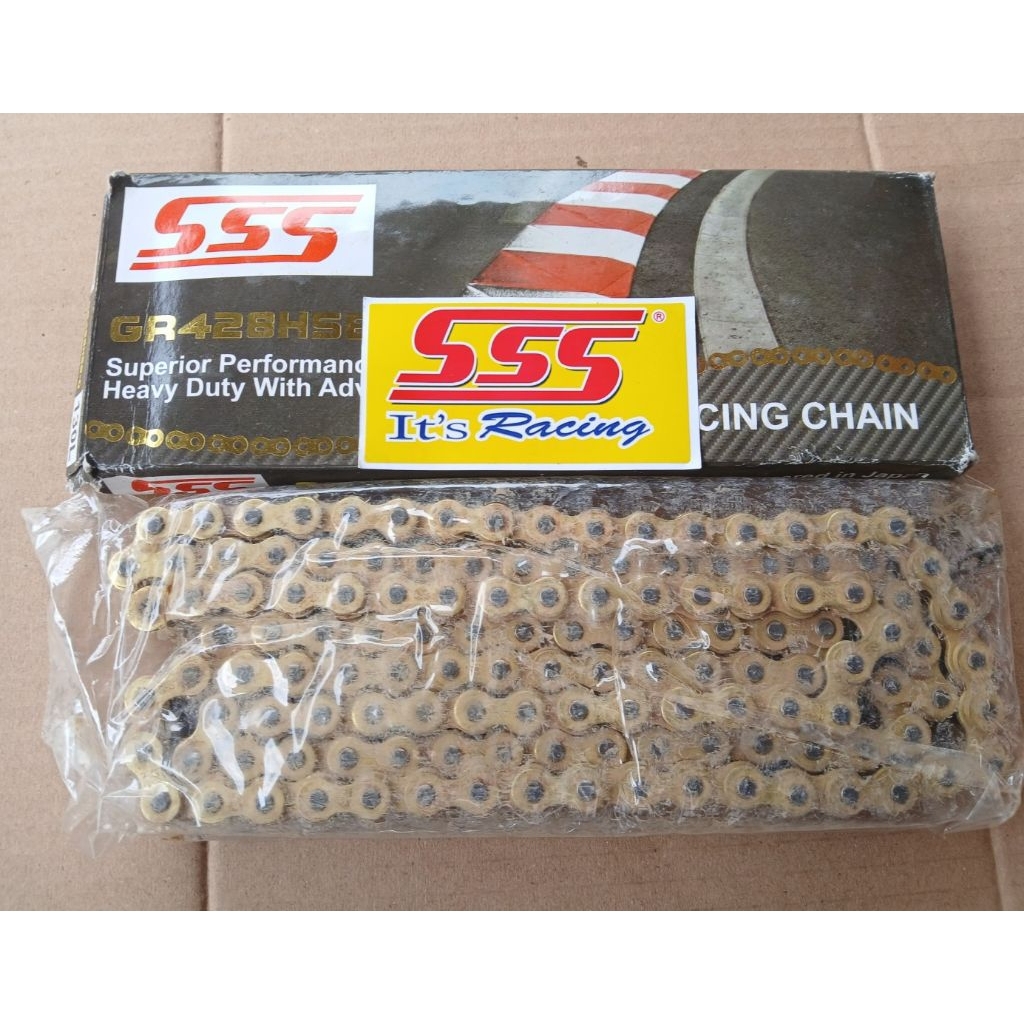 RANTAI MOTOR MERK SSS 428 130L GOLD UNIVERSAL