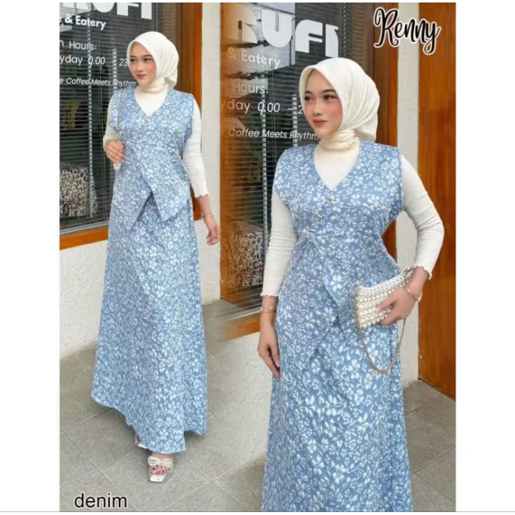 RENNY SETELAN GAMIS SETELAN ROK OUTER ROMPI ONESET VEST SETELAN FUKURO UNTUK LEBARAN PESTA BUSANA MU