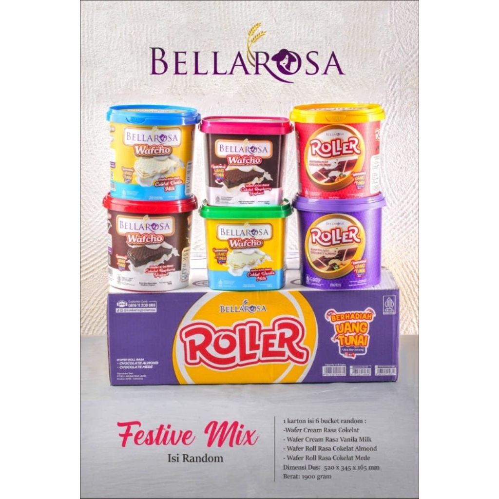 Bellarosa Paket Festive Mix - Paket Wafer emberan - Biskuit Lebaran