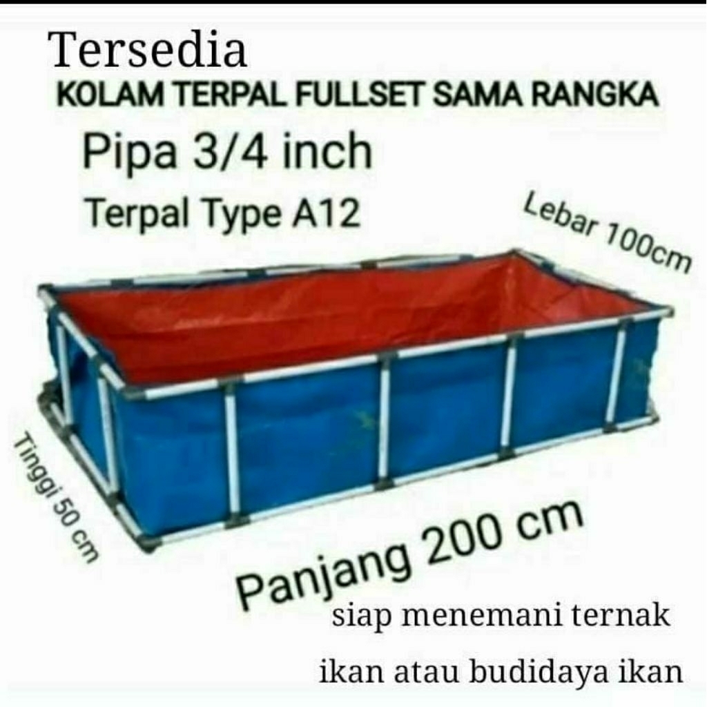 Kolam terpal kranka/Kolam ikan full set/200x100x50