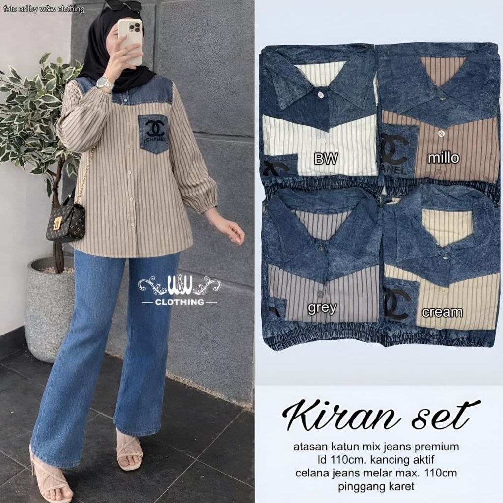 Kiran Set // Vanda Set // Stylo set Celana Jeans by Valent Realpict 3 Warna