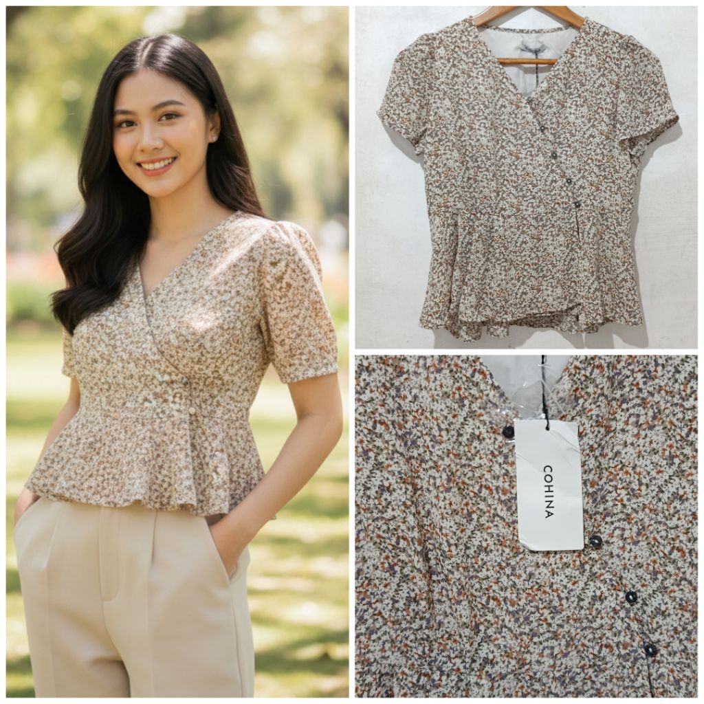 ATASAN WANITA CLASSIC MOTIF BUNGA KECIL