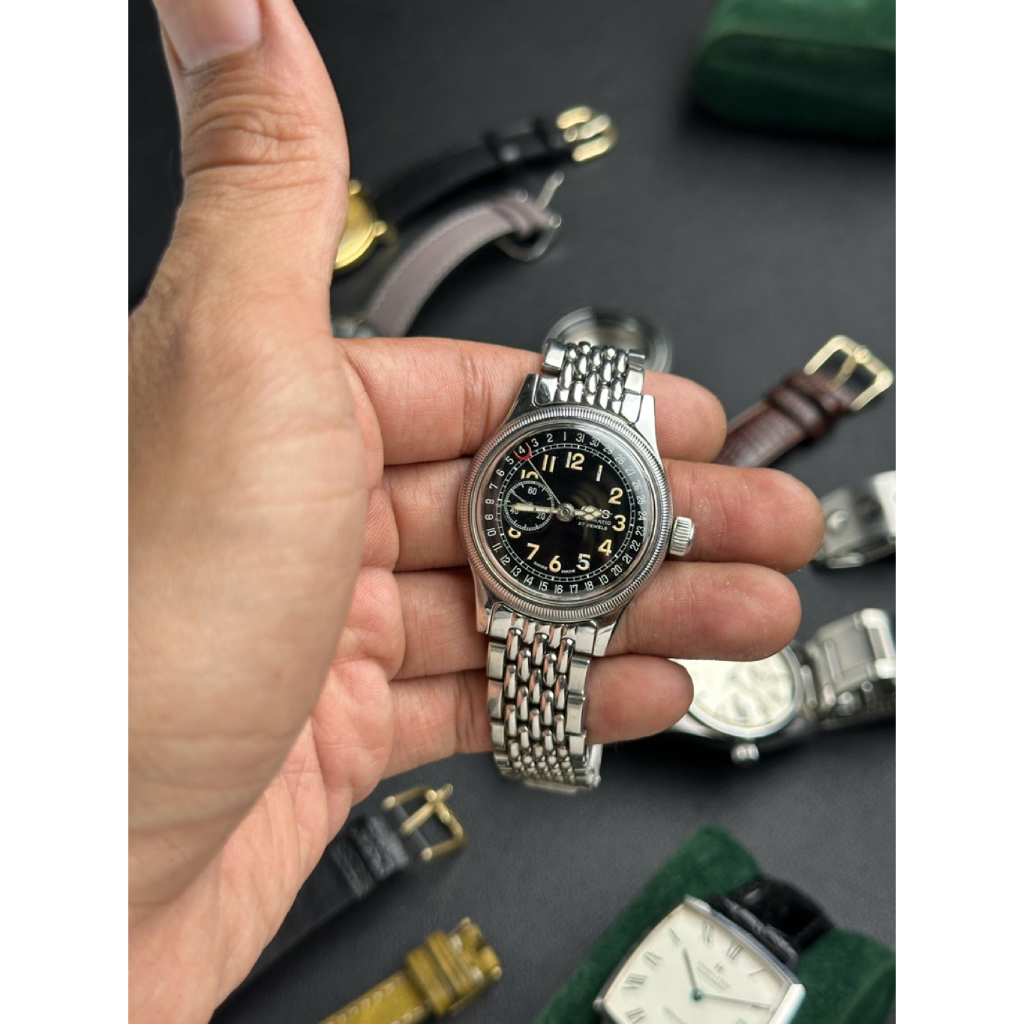 JAM TANGAN VINTAGE ORIS REVERSE POINTER DATE AUTOMATIC 7462 BLACK DIAL BRACELET PRELOVED