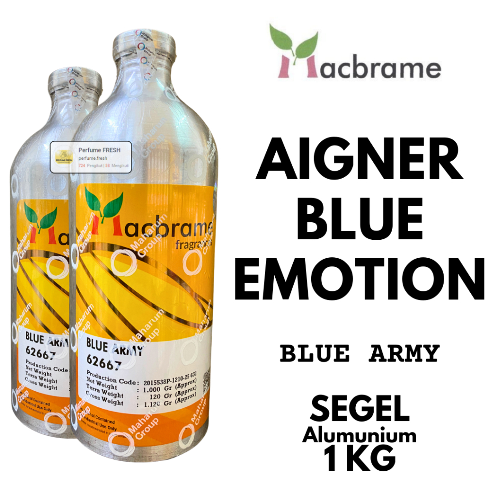 Bibit Parfum AIGNER BLUE MACBRAME 1 KG SEGEL Alumunium BLUE ARMY