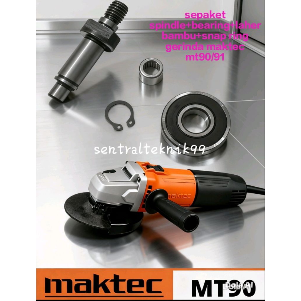 sepaket spindle+bearing+laher bambu+snap ring gerinda maktec mt 90/91