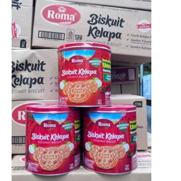 Biskuit Roma Kelapa kaleng satu Karton isi 6