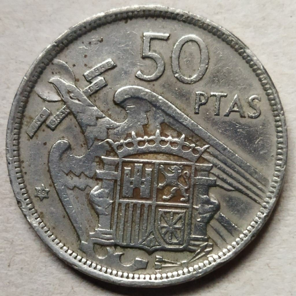 Koin 50 Pesetas 1957 - Spanyol