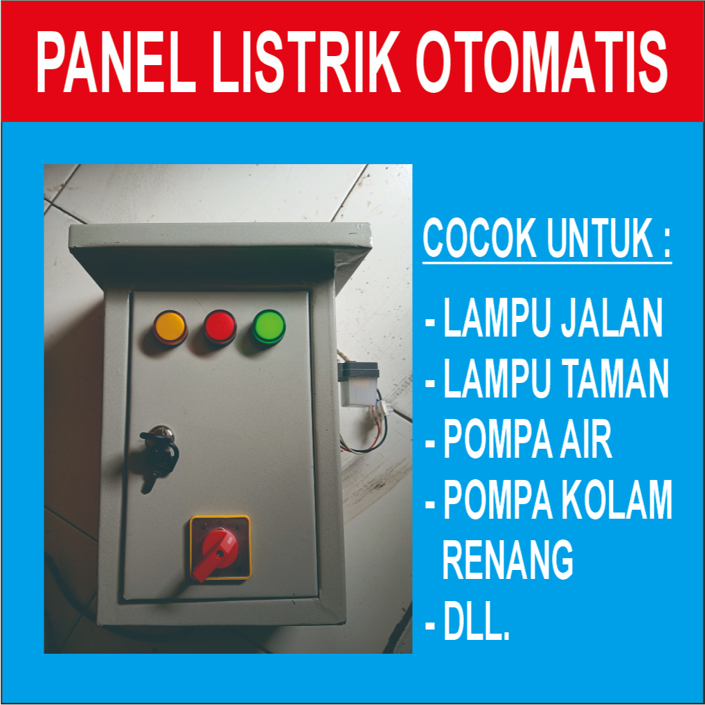 Panel Kontrol Listrik Otomatis 24 Jam dengan Timer & Photo Cell Cocok untuk Lampu Taman Pompa Air da