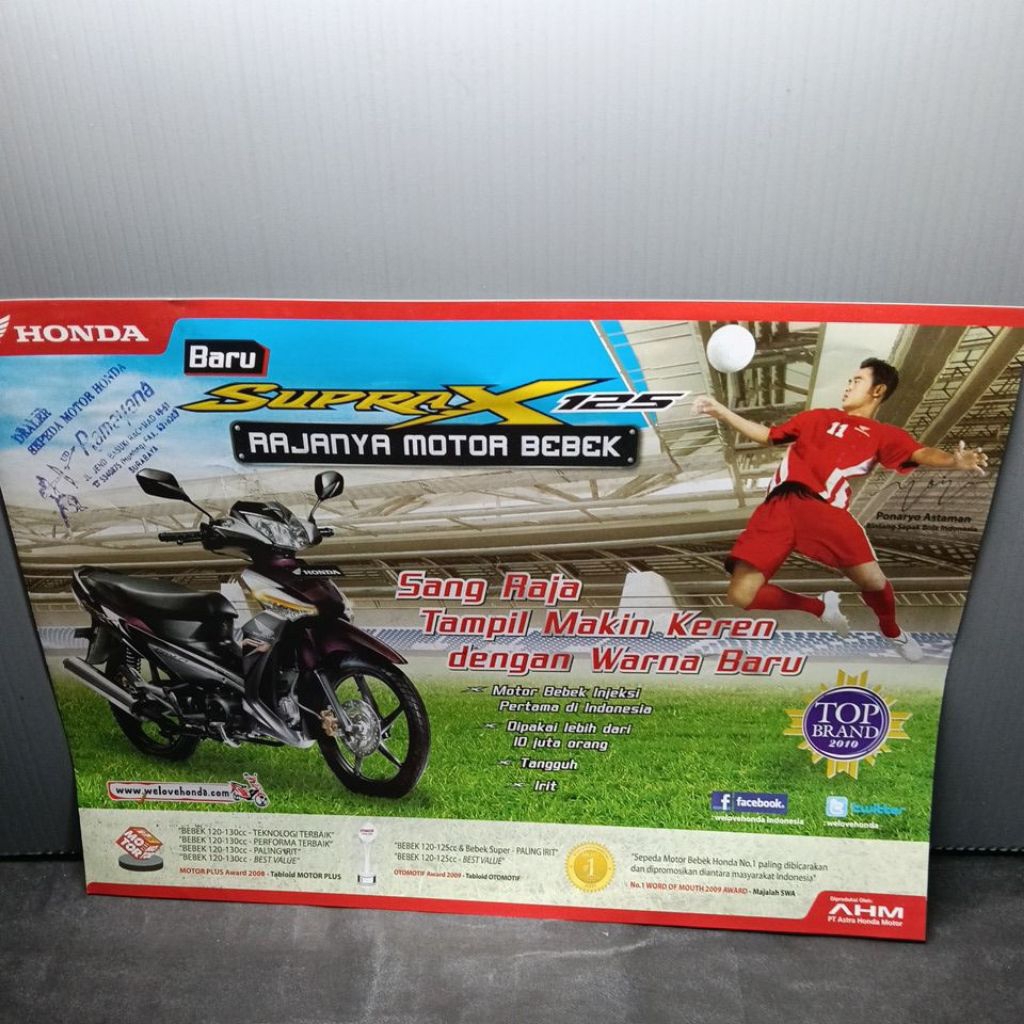 poster brosur leaflet Honda Supra x 125