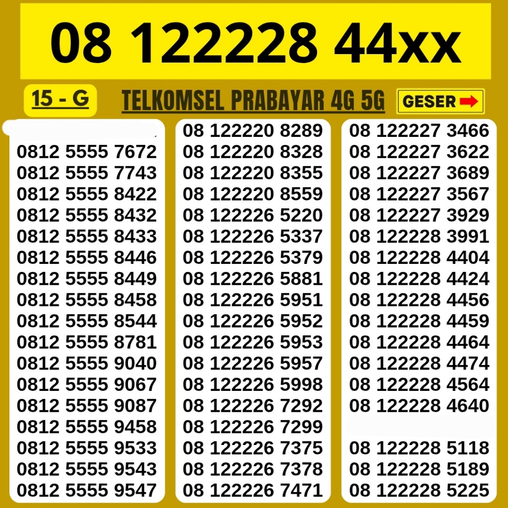 KOLEKSI 1 - NOMOR CANTIK SIMPATI 4G 5G TELKOMSEL NOMER SIMPATI CANTIK KARTU PERDANA SIMPATI TRIPLE 1