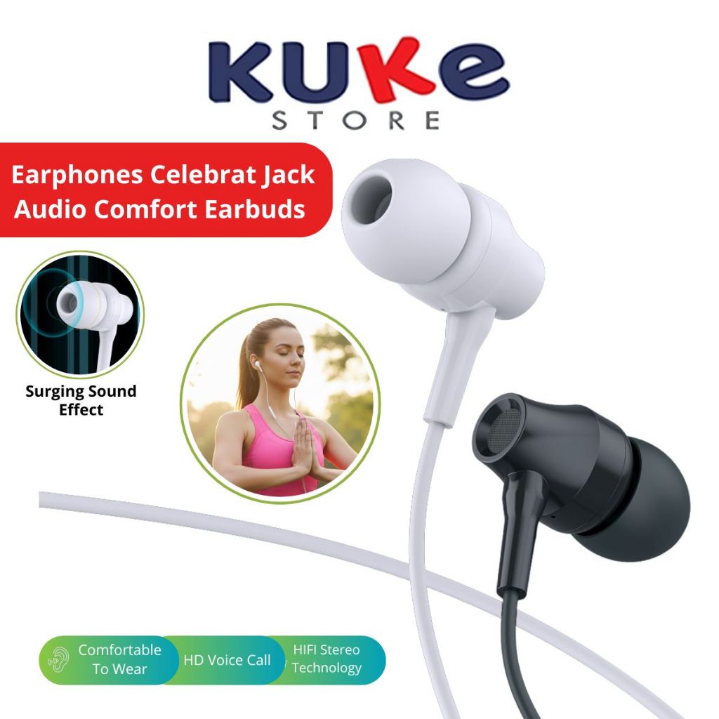 KUKE Earphones Celebrat G25 Headset Jack Audio 3.5mm Handsfree Comfort Stereo Sound High Quality