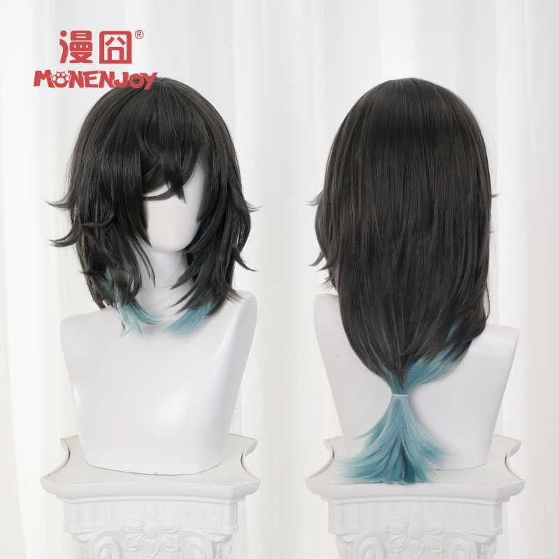 [READY JKT] Monenjoy - Wuchang wig - IDV Wuchang Qulin Merchant cosplay wig panjang hitam biru grada