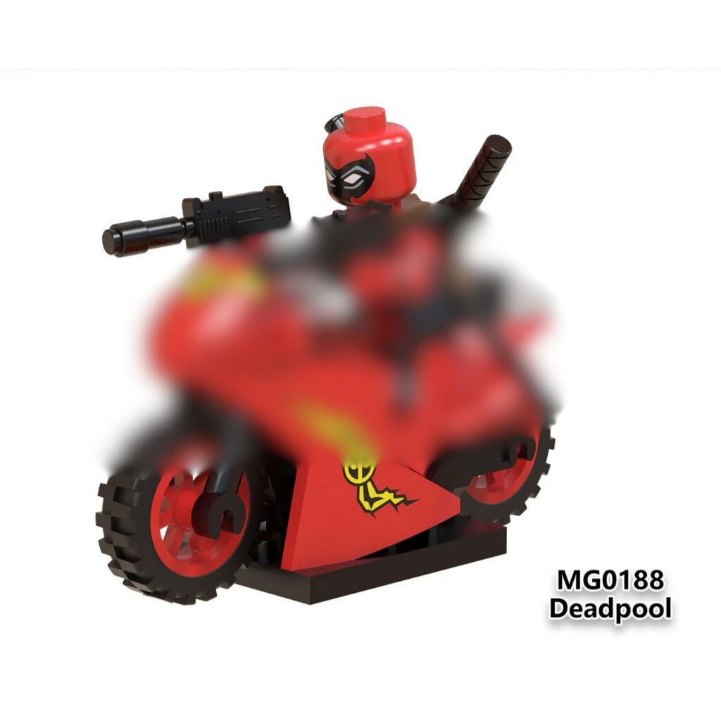 MG0188 Deadpool With Motor Bike Action Figure Brick Marvel Super Heroes Mainan Anak Miniatur