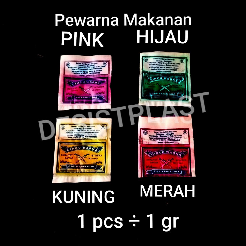 [MURAH]-Pewarna Makanan Bubuk | MERAH | PINK | HIJAU | KUNING | Harga Yang Tertera 12 pcs 4 Warna