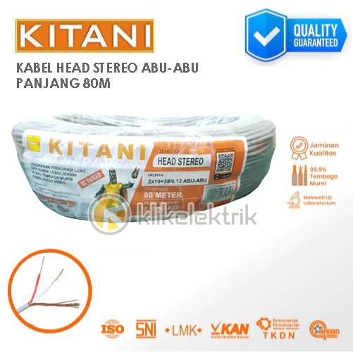 Kabel Head Audio Stereo Kitani Isi 3 Abu-abu 2 x 10 x 38 / 0.12mm Panjang 80m Kabel Snake Cable AUX 