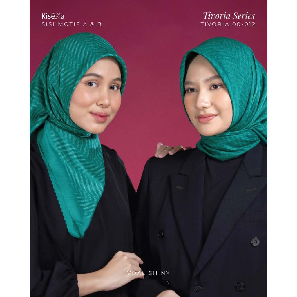 TIVORIA 012 - 34 M | Kerudung Hijab 4 Warna 1 Motif Artificial Texture, Jilbab Praktis Cantik | Voal