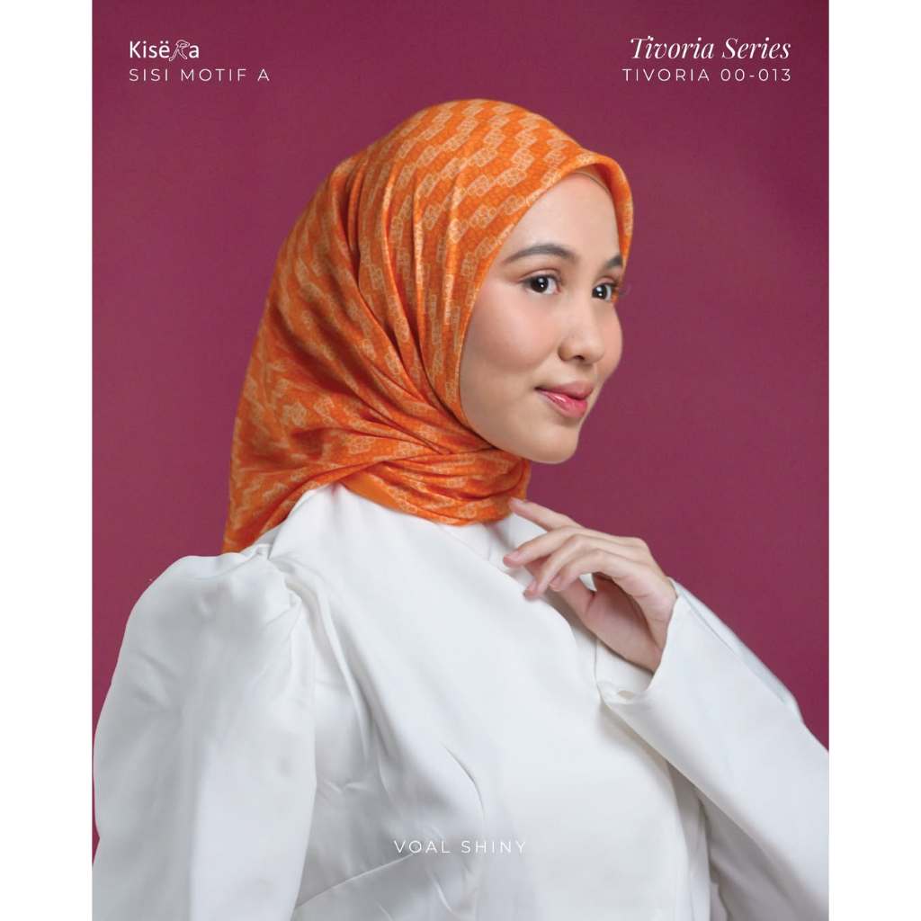 TIVORIA 013 - 35 M | Kerudung Hijab 4 Warna 1 Motif Artificial Texture, Jilbab Praktis Cantik | Voal