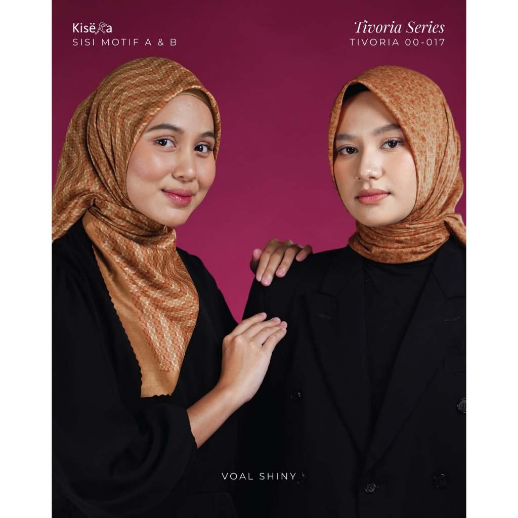 TIVORIA 0017 - 39 M | Kerudung Hijab 4 Warna 1 Motif Artificial Texture, Jilbab Praktis Cantik | Voa