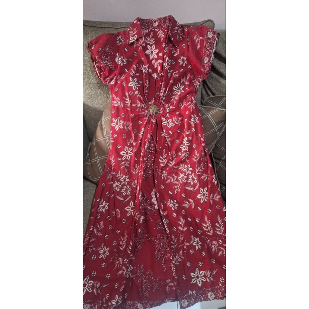 Batik Dress Merah Maroon