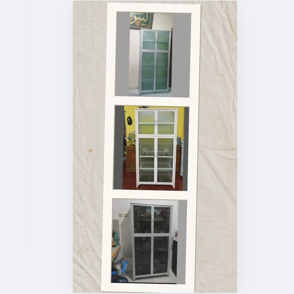 TC ALUMINIUM RAK PIRING 80X38X165 s w LEMARI RAK PIRING ALUMINIUM 20U SILVER PUTIH