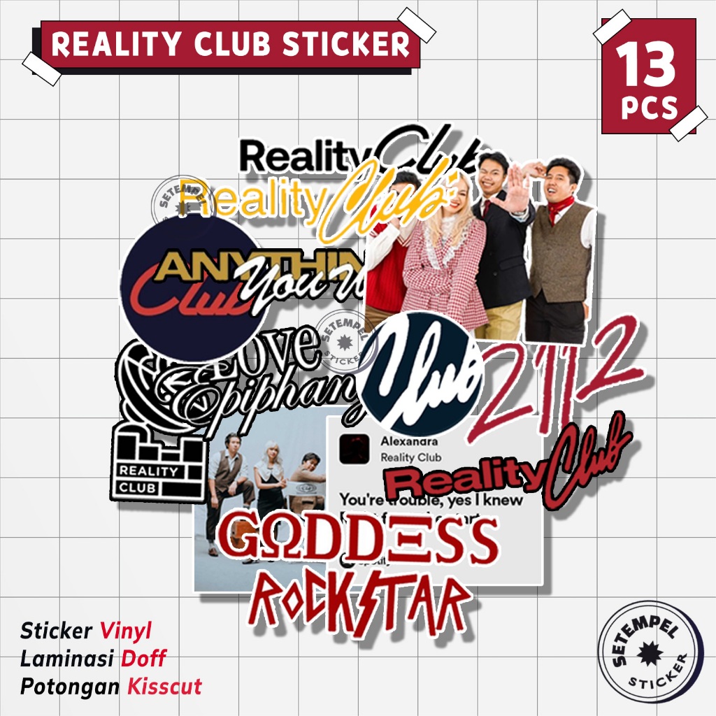 REALITY CLUB Sticker Pack 13pcs  | stiker reality club vinyl