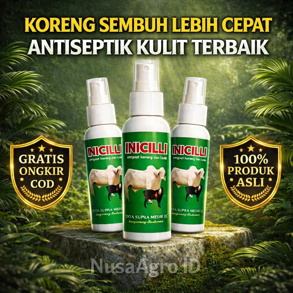 PINICILLIN - Obat Koreng Ternak Sapi Kambing Domba | Atasi Luka Bernanah & Jamur Kulit Cepat Kering