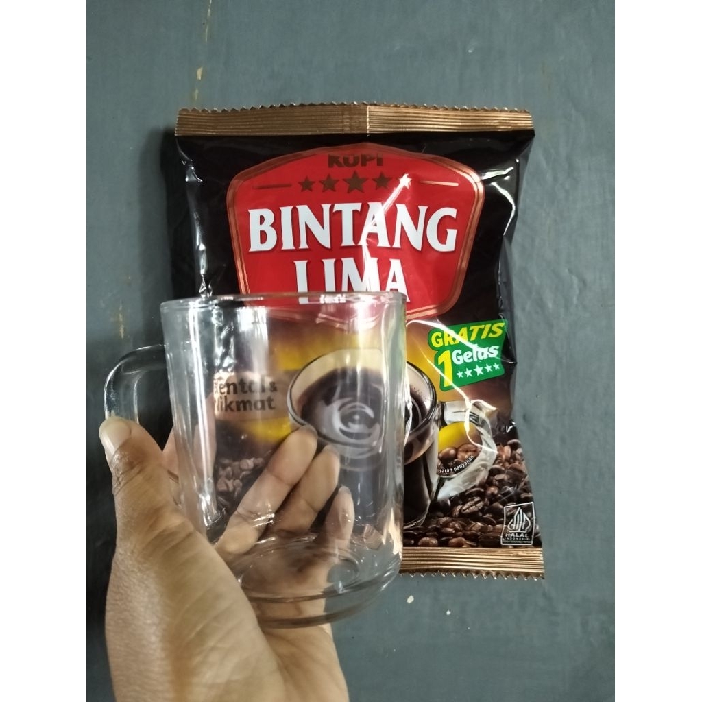 KOPI HITAM BINTANG LIMA GRATIS GELAS