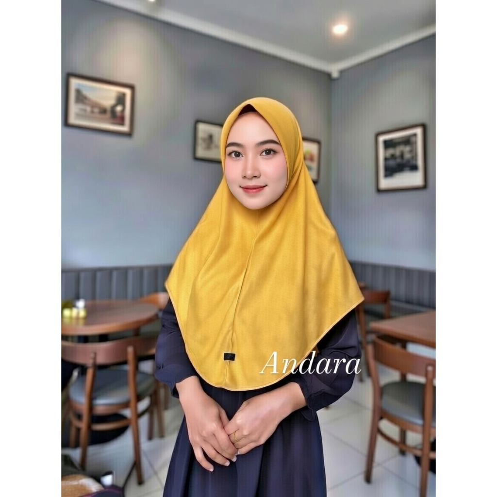 Jilbab instan najwa M, jilbab tanpa pet, jilbab Andara