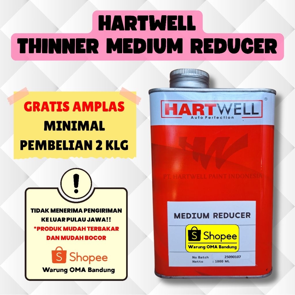 Hartwell Thinner MEDIUM REDUCER (1000ml) - Perawatan Cat Kendaraan Mobil Motor