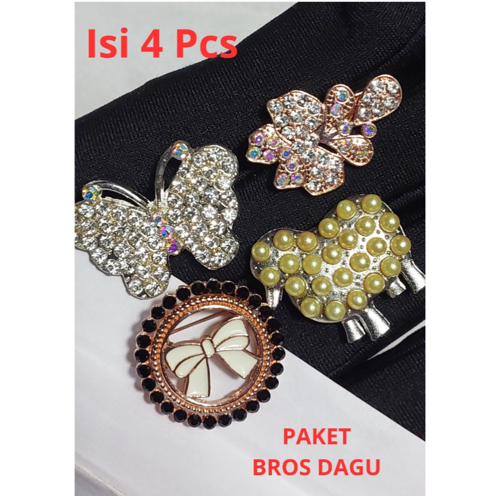 4 Pcs Bros Dagu Campur Peniti Hijab Kecil Pin Jilbab Lusinan