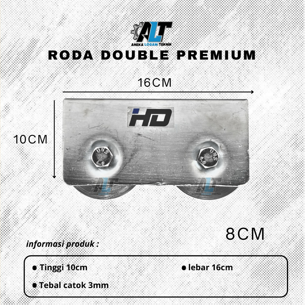 Roda Pagar Besi Ganda Super Premium Ukuran 8cm | Roda Pagar Besi Double Supe