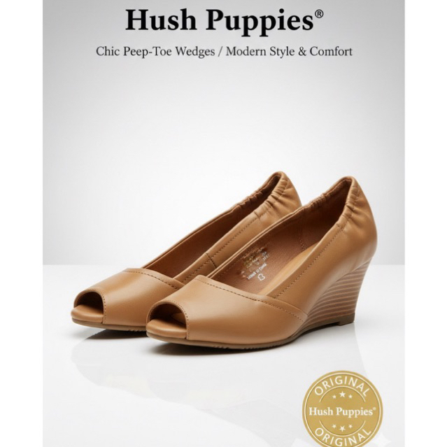 NEW Wedges Hush Puppies Monza Jules Tan 37 Sandal Wedges Hush Puppies Wedges Ukuran 37 Sandal Wanita