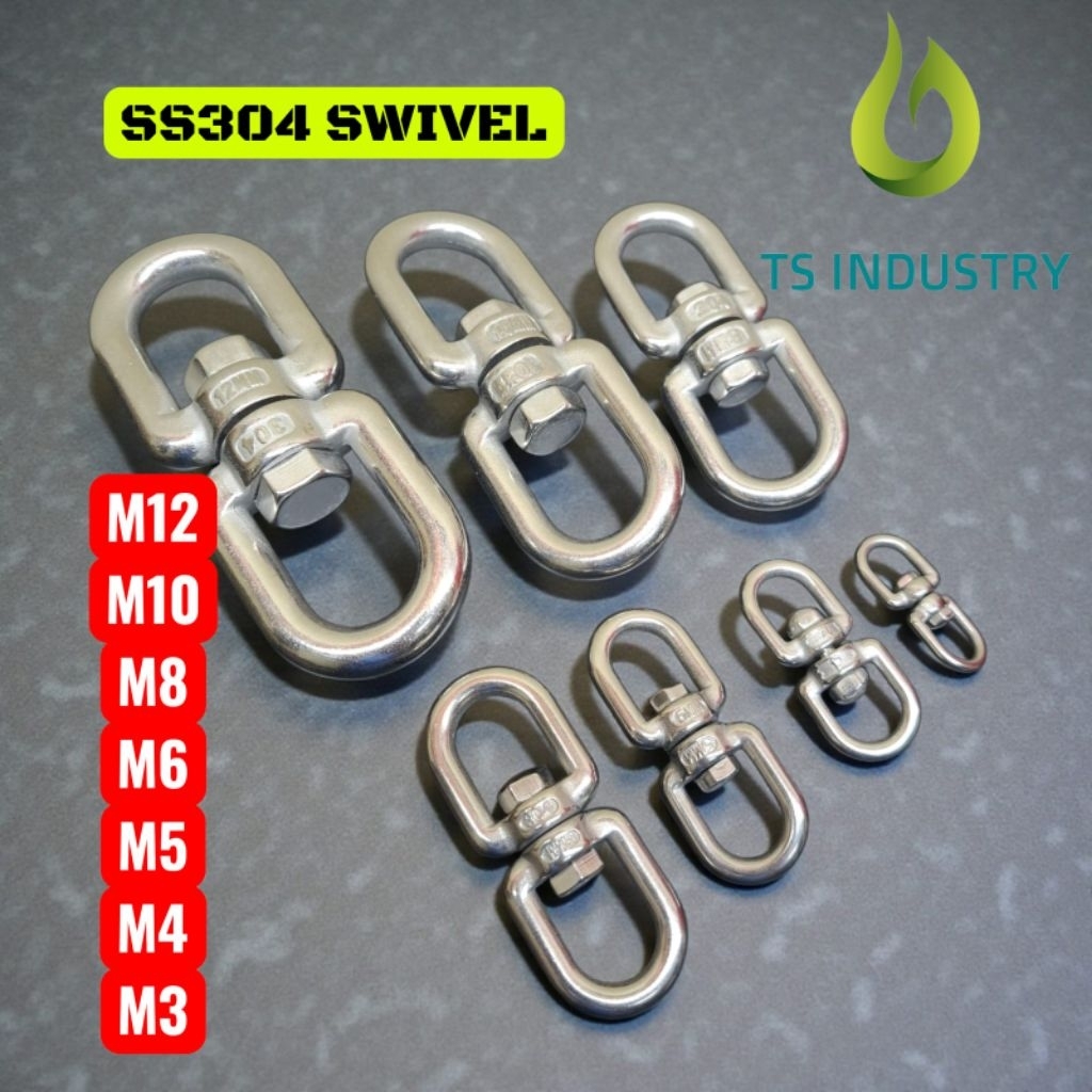 TS INDUSTRY Kili kili SS304 heavy Duty Swivel Kapsul Stainless SS304 Swivel Putar Gesper Stainless S