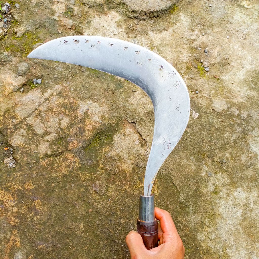 Arit pengeritan rumput baja isen lapis 3 sudah diasah siap pakai khusus untuk rumput