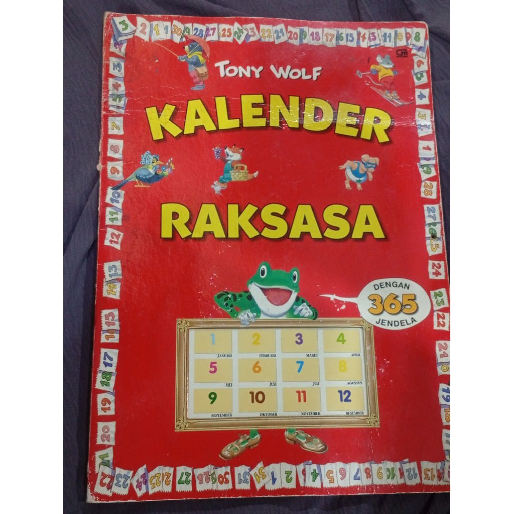 (PRELOVED BUKU ANAK) RARE BOOK - Boardbook kalender Raksasa tony wolf