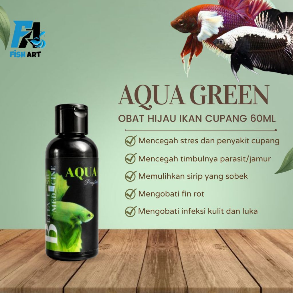 OBAT HIJAU AQUA GREEN UNTUK IKAN CUPANG 60ml | OBAT KUNCUP IKAN CUPANG | PERAWATAN CUPANG SAKIT | OB