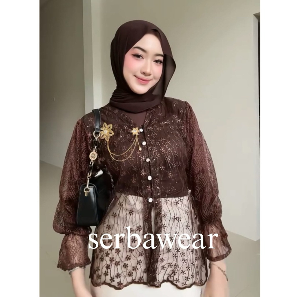 Miyuki Outer Renda Lengan Panjang | Atasan Wanita | Outer Tunik | Outer Renda | Outer Kondangan | Ou