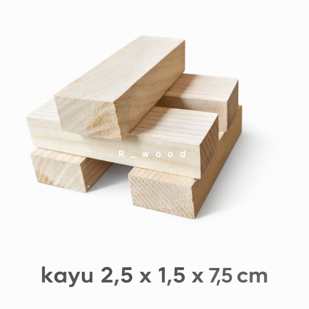 Balok Kayu 2,5 x 1,5 x 7,5 cm - Balok Kayu Akasia - Permainan susun Balok